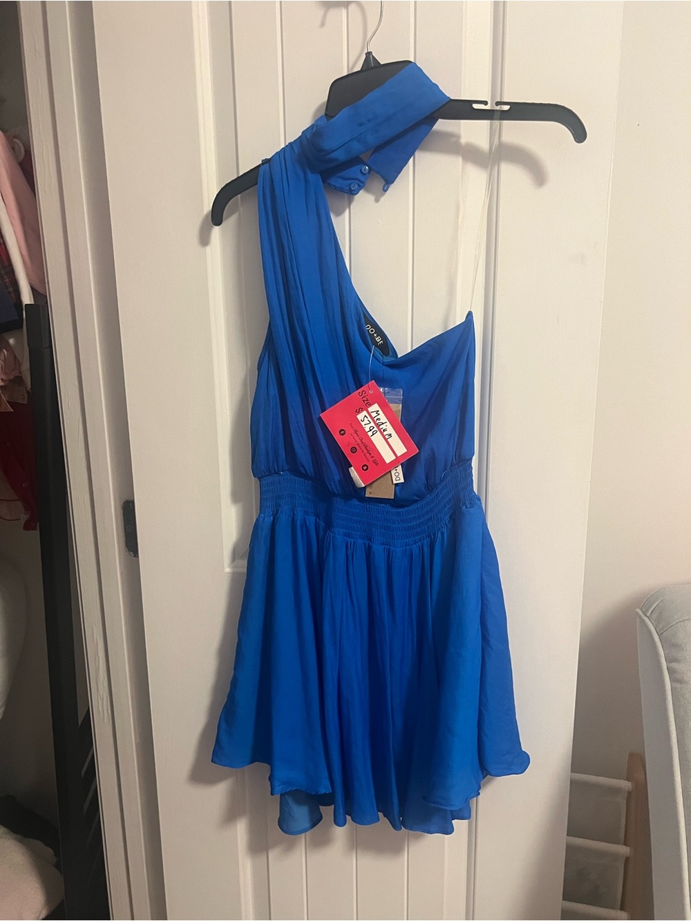 DO+BE Electric Blue One-Shoulder Women’s Dress